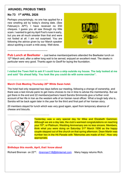 Probus Times, latest edition